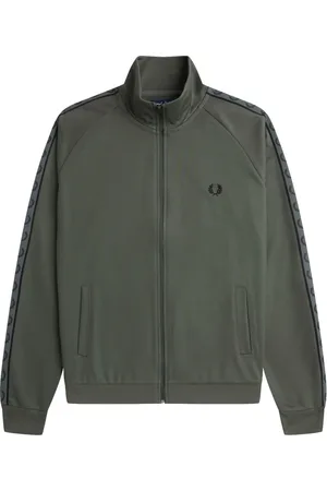 Fred Perry Bluzy, Mężczyzna, Zielony, 2XL, Bawełna, Kurtka Field Jacket z Kontrastową Taśmą