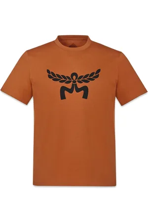 MCM Koszulki, unisex, brązowy, 2XL, Bawełna, T-shirt z logo Laurel z organicznej bawełny