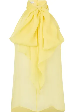 Nina Ricci Koszulki, Kobieta, Żółty, L, Top z dekoltem typu halter i wiązaniem Lavallière