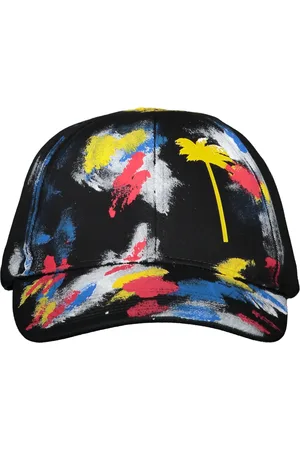 Palm Angels Akcesoria, Mężczyzna, Czarny, ONE SIZE, Bawełna, Czapka z daszkiem z nadrukiem