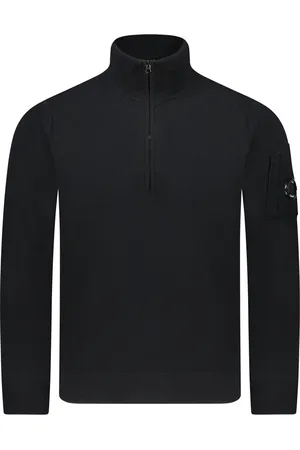 C.P. Company Swetry, Mężczyzna, Czarny, S, Wełna, Czarny golf z mieszanki wełny