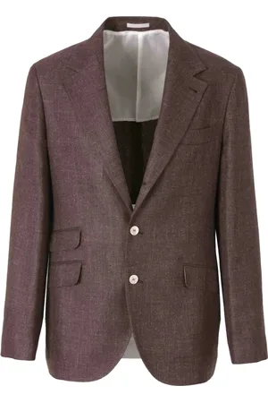 Brunello Cucinelli Kurtki, Mężczyzna, brązowy, L, Wełna, Brązowa marynarka do stylowych stylizacji