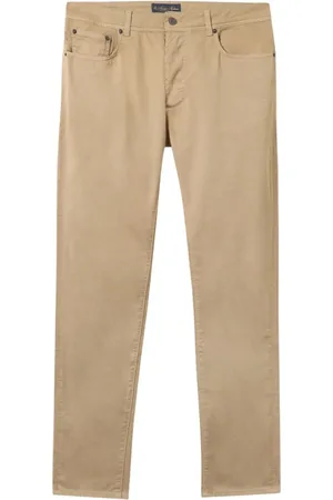 Brooks Brothers Spodnie, Mężczyzna, Beżowy, W40, Bawełna, Spodnie z elastycznego bawełnianego materiału z 5 kieszeniami