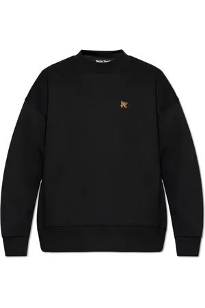 Palm Angels Bluzy, Mężczyzna, Czarny, S, Bawełna, Bluza Crewneck