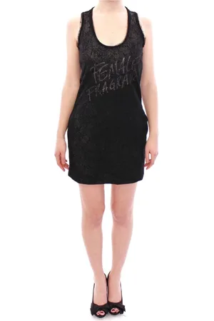 ERMANNO SCERVINO Sukienki, Kobieta, Czarny, S, Czarna Koronkowa Sukienka Mini
