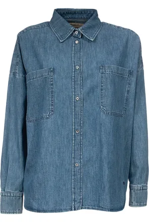 Max Mara Bluzki, Kobieta, Niebieski, S, Denim, Landa Denim Shirt