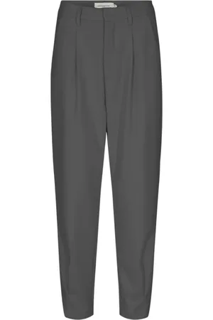 Copenhagen Muse Spodnie, Kobieta, Szary, S, Poliester, Dopasowane spodnie typu tapered