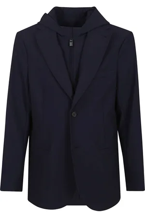 Emporio Armani Kurtki, Mężczyzna, Niebieski, S, Niebieski Blezer Stylowa Odzież Męska