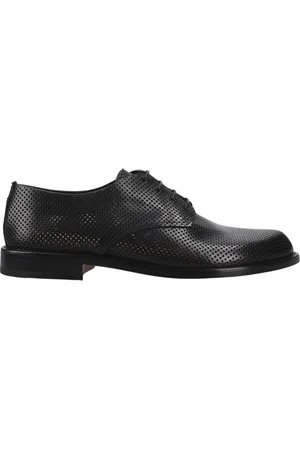 Premiata Buty, Mężczyzna, Czarny, 44 EU, Skóra, Perforowana skórzana derby z podeszwą skórzaną