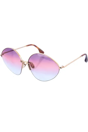 Victoria Beckham Akcesoria, Kobieta, Żółty, ONE SIZE, Okulary przeciwsłoneczne z metalową oprawką w kształcie prostokąta