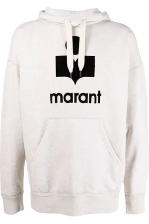 Isabel Marant Bluzy, Mężczyzna, Biały, S, Monogram Bluza z Kapturem z Długim Rękawem