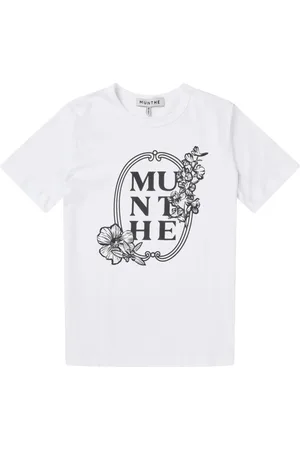 Munthe Koszulki, Kobieta, Biały, M, Bawełna, T-shirt z nadrukiem graficznym