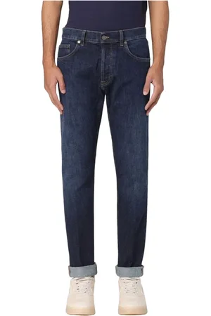 Dondup Jeansy, Mężczyzna, Niebieski, W33, Denim, Regularne jeansy z denimu stretch
