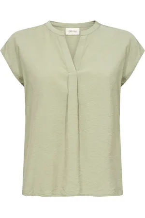Cream Bluzki, Kobieta, Zielony, 3XL, Bluzka z Krótkim Rękawem Tea