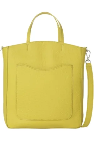 Orciani Torebki, Kobieta, Żółty, ONE SIZE, Skóra, Ladylike S Miękka Skórzana Torba Shopper