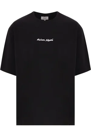 Maison Kitsuné Koszulki, Mężczyzna, Czarny, M, Bawełna, Line Handwriting Oversize Tee