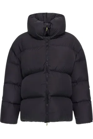 Roberto Cavalli Kurtki, Kobieta, Czarny, 2XL, Czarna Kurtka Puchowa z Wysokim Kołnierzem