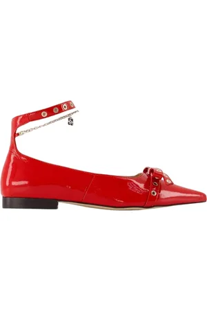 Ganni Buty, Kobieta, Czerwony, 40 EU, Bawełna, Baleriny Jewel z Oczkami