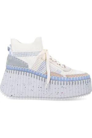 Chloé Buty, Kobieta, Niebieski, 40 EU, Zamsz, Nama Wedge Sneakers