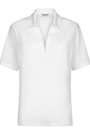 Dondup Bluzki, Kobieta, Biały, L, Biała Koszulka Polo Damska
