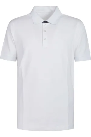 FAY Koszulki, Mężczyzna, Biały, L, Koszulka Polo z Podwójnym Kołnierzykiem w Stylu Bicolor