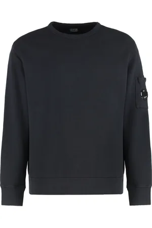 C.P. Company Bluzy, Mężczyzna, Niebieski, XL, Bawełna, Bawełniana bluza z okrągłym dekoltem i kieszenią