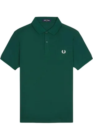 Fred Perry Koszulki, Mężczyzna, Zielony, M, Bawełna, Slim Fit Plain Polo