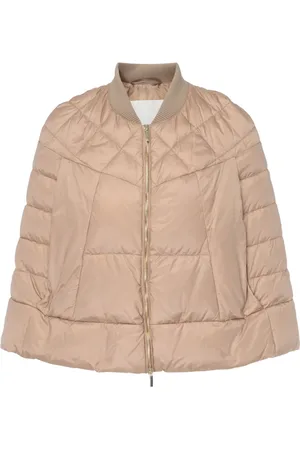 Max Mara Kurtki, Kobieta, brązowy, M, Wełna, Stylowy płaszcz-peleryna
