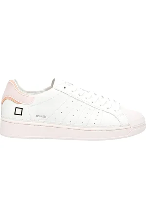 D.A.T.E. Buty, Kobieta, Biały, 40 EU, Skóra, Biało-Różowe Skórzane Sneakersy