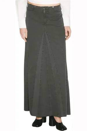 OUR LEGACY Spódnice, Kobieta, Szary, L, Bawełna, Herringbone Maxi Skirt
