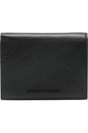 Emporio Armani Akcesoria, Mężczyzna, Czarny, ONE SIZE, Skóra, Elegancki skórzany portfel z ochroną Rfid
