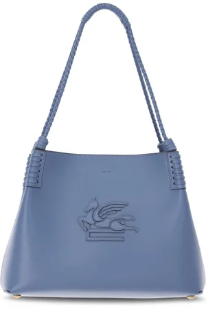 Etro Torebki, Kobieta, Niebieski, ONE SIZE, Skóra, Ręcznie Tkana Torba Shopper Libra