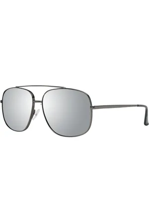 Guess Akcesoria, Mężczyzna, Szary, ONE SIZE, Okulary przeciwsłoneczne trapezowe z lustrzanymi szkłami