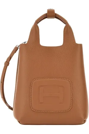 Hogan Torebki, Kobieta, brązowy, ONE SIZE, Skóra, Mini torebka shopper ze skóry fakturowanej