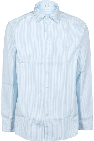 Etro Koszule, Mężczyzna, Niebieski, M, Bawełna, Roma Long Sleeve Shirt