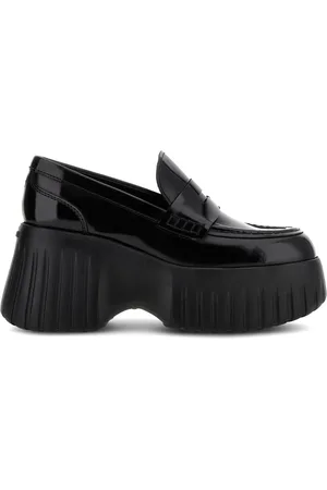 Hogan Buty, Kobieta, Czarny, 39 EU, Skóra, H-Stripes Moccasin