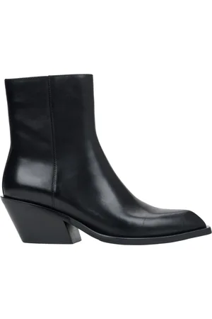 Estro Buty, Kobieta, Czarny, 37 EU, Skóra, Czarne skórzane kowbojki z niską cholewką