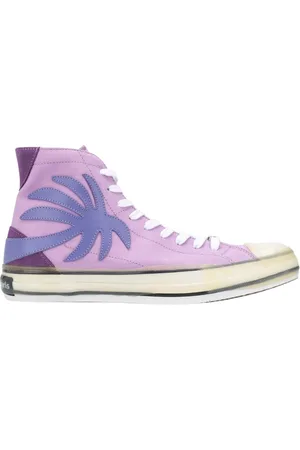Palm Angels Buty, Mężczyzna, Fioletowy, 43 EU, Fioletowo-Białe Sneakersy High-Top Palm