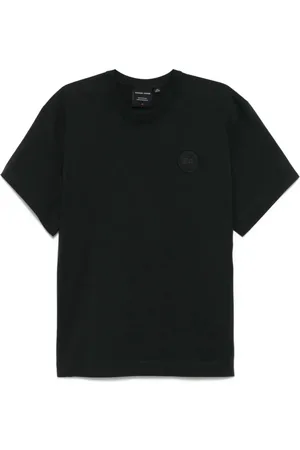 Canada Goose Koszulki, Mężczyzna, Czarny, XL, Czarna Koszulka z naszywką Gladstone
