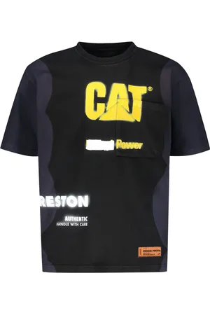 Heron Preston Koszulki, Mężczyzna, Czarny, S, Bawełna, Bawełniana koszulka z nadrukiem kota