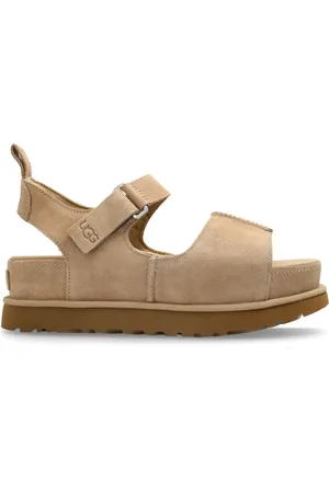 UGG Buty, Kobieta, Beżowy, 38 EU, Zamsz, Sandały na platformie `Goldenrise Hi`