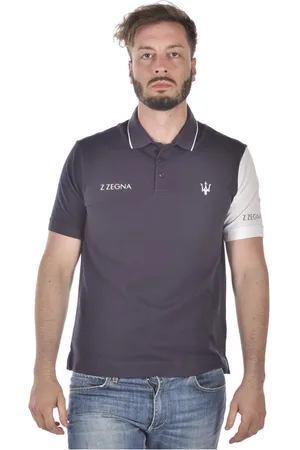 Ermenegildo Zegna Koszulki, Mężczyzna, Niebieski, S, Bawełna, Polo Shirt