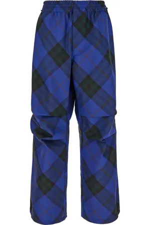 Burberry Spodnie, Mężczyzna, Niebieski, L, Poliester, Stylowe spodnie