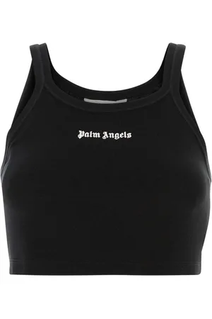 Palm Angels Koszulki, Kobieta, Czarny, S, Bawełna, Piquet Top
