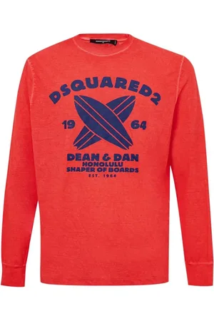 Dsquared2 Koszulki, Mężczyzna, Czerwony, M, Bawełna, Klasyczna koszulka z okrągłym dekoltem