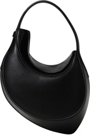 MUGLER Torebki, Kobieta, Czarny, ONE SIZE, Skóra, Skórzana Mini Torebka z Zaokrąglonymi Krawędziami