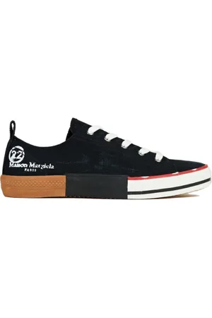 Maison Margiela Buty, Kobieta, Czarny, 37 EU, Logo Canvas Sneakers