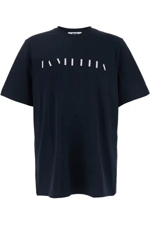 Msgm Koszulki, Mężczyzna, Niebieski, XL, Bawełna, T-shirt z okrągłym dekoltem i nadrukiem z przodu