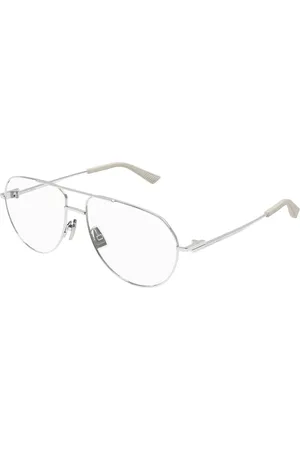 Bottega Veneta Akcesoria, Kobieta, Szary, ONE SIZE, Srebrne okulary pilotki