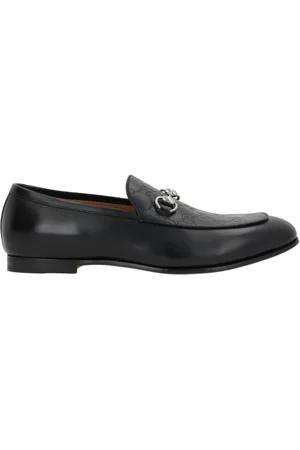 Gucci Buty, Mężczyzna, Czarny, 44 EU, Czarne skórzane mokasyny